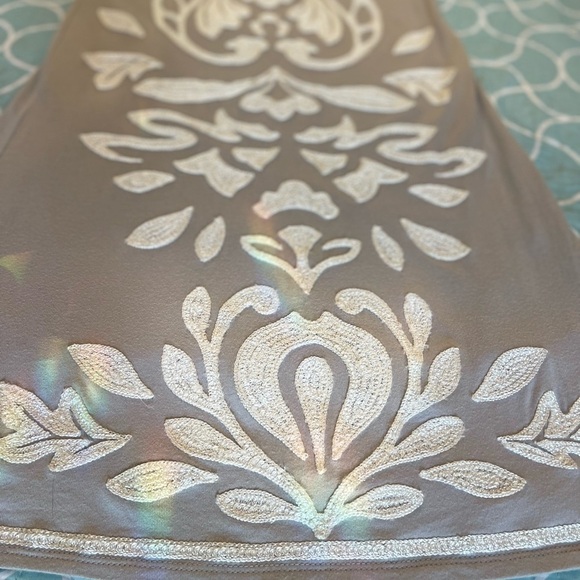 INC International Concepts light gray and white embroidered dress S - Picture 6 of 6